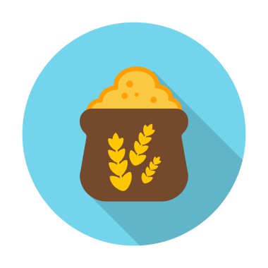 web için uzun gölge ile çanta düz simgesi