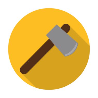  web için uzun gölge ile balta düz simgesi