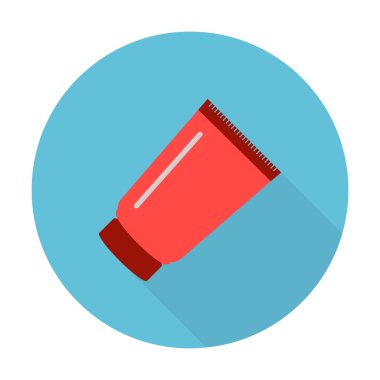  web için uzun gölge ile tüp düz simgesi