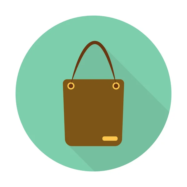 Bolsa icono plano con sombra larga para la web — Vector de stock