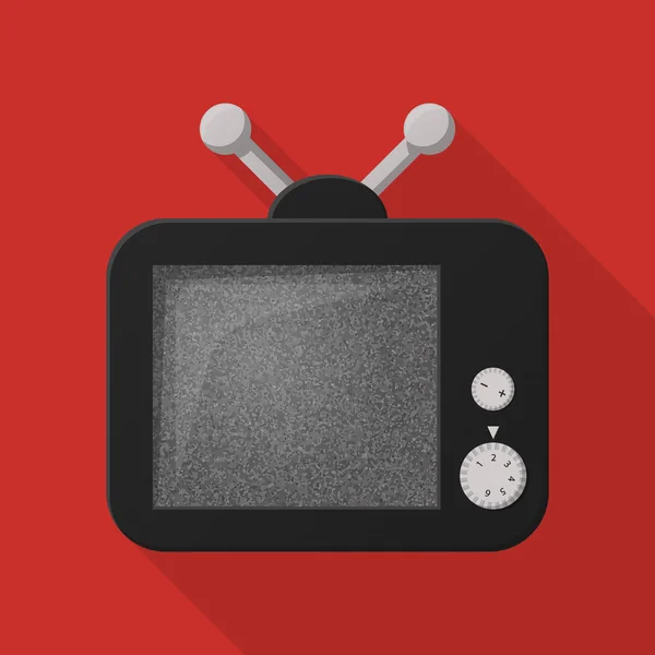 Icono plano de TV con sombra larga para web — Vector de stock