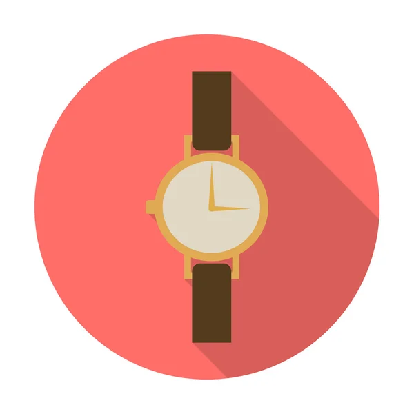 Relógios ícone plana com sombra longa para web — Vetor de Stock