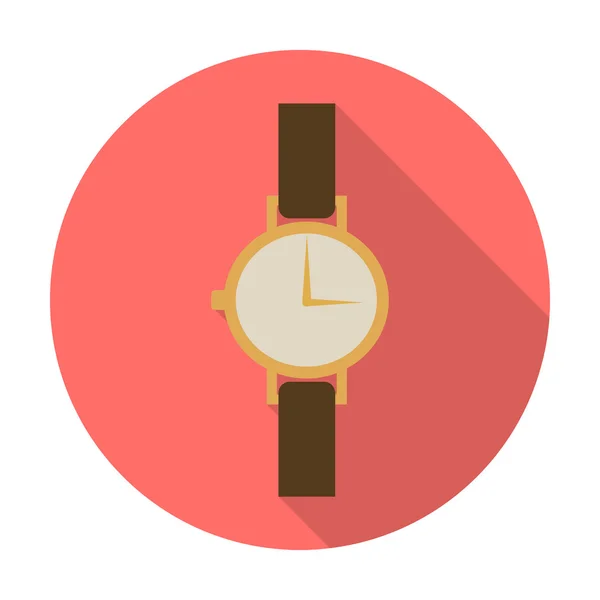 Relojes icono plano con sombra larga para la web — Vector de stock