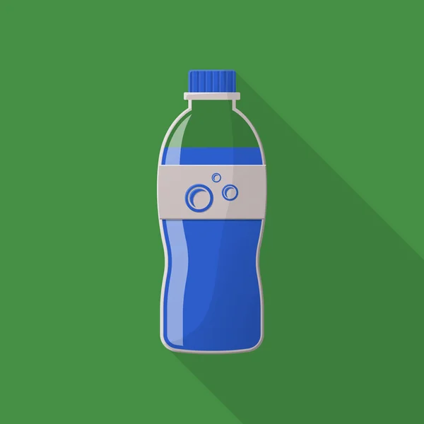 Botella de agua icono plano con sombra larga para la web — Archivo Imágenes Vectoriales