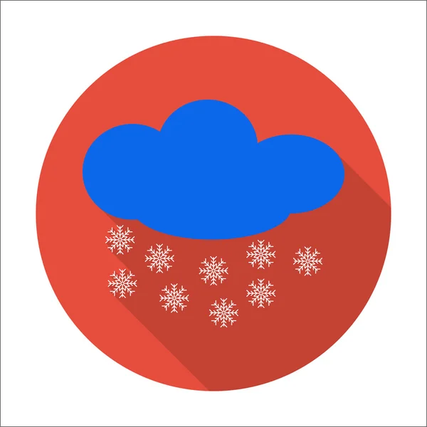 Nube icono plano con sombra larga para la web — Vector de stock