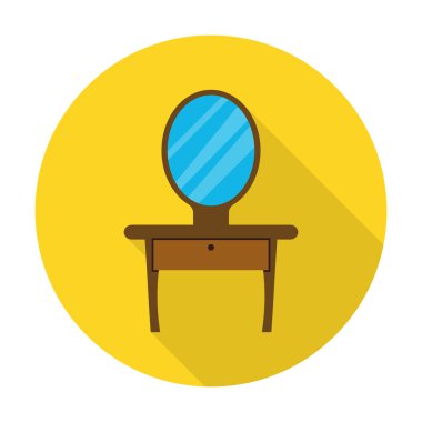 web için uzun gölge ile tuvalet Masası düz simgesi