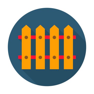 web için uzun gölge ile çit düz simgesi