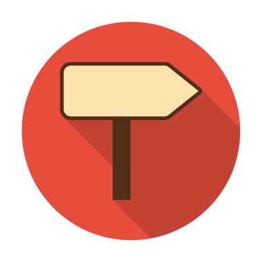 İşaretçi düz simgesi ile web için uzun gölge