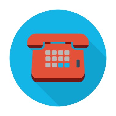 web için uzun gölge ile telefon düz simgesi