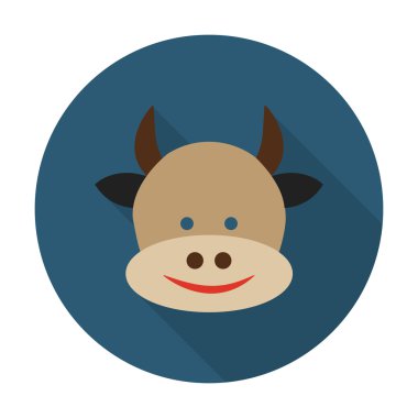 web için uzun gölge ile inek düz simgesi