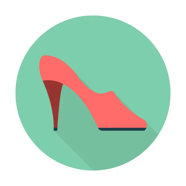 Web için uzun gölge ile ayakkabı düz simgesi — Stok Vektör