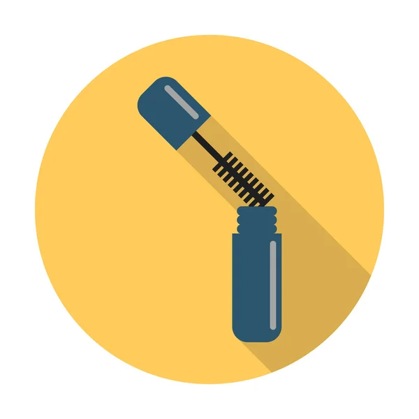 De platte pictogram mascara met lange schaduw voor web — Stockvector