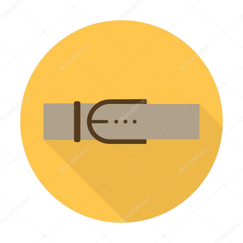 belt flat icon with long shadow for web