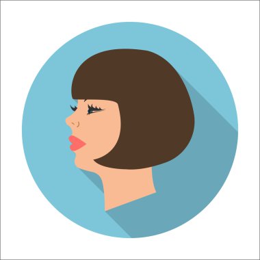  web için uzun gölge ile yüz düz simgesi