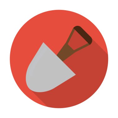 web için uzun gölge ile kürek düz simgesi