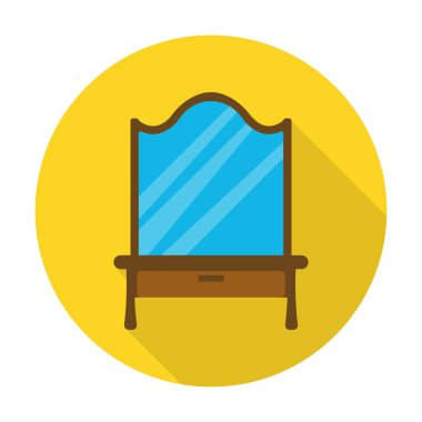 web için uzun gölge ile tuvalet Masası düz simgesi