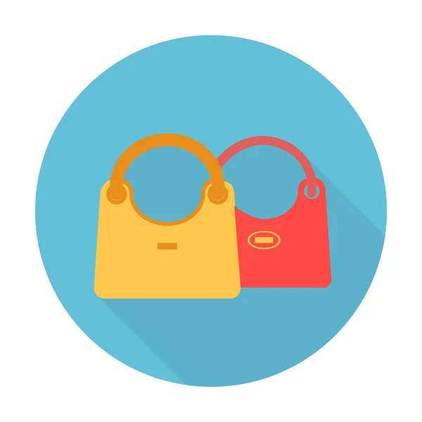 Bolsos icono plano con sombra larga para web — Vector de stock