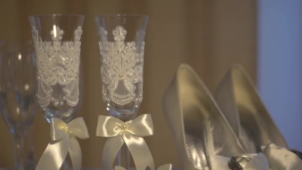 Accessories of the bride — Stock Video