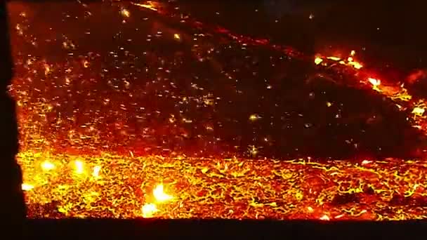 Flowing molten metal — Stock Video