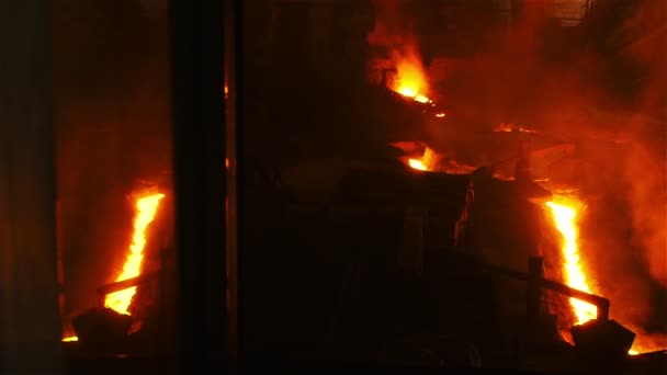 铁和钢的生产车间 — 图库视频影像