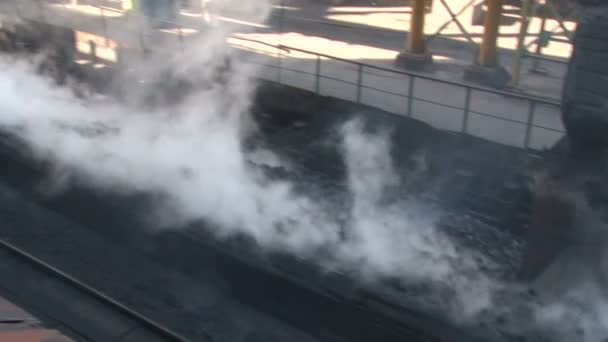 石炭の冷却からの煙します。 — ストック動画