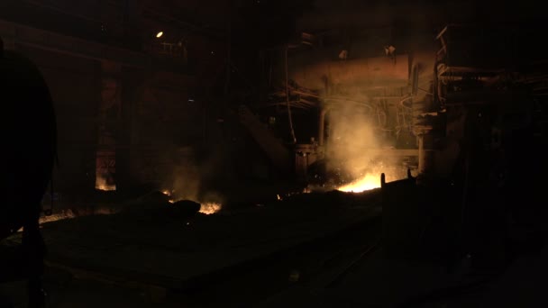Blast-furnace plant in the process of production 3 — Stock Video