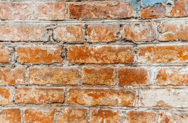 Selvi duvar deseni kırmızı selvi blokları, yakın plan, eski harap duvar.