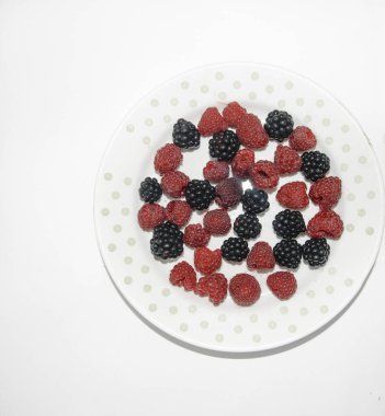 Metin için boşluk ile beyaz bir arkaplan üzerinde RASPERRY ve BLACKBERRY