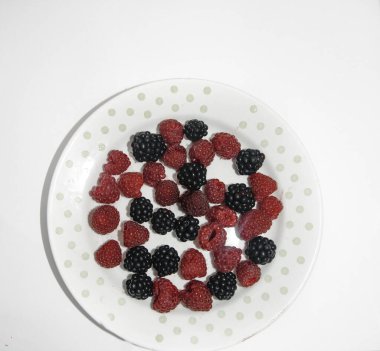 Metin için boşluk ile beyaz bir arkaplan üzerinde RASPERRY ve BLACKBERRY