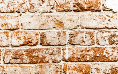 Selvi duvar deseni kırmızı selvi blokları, yakın plan, eski harap duvar.