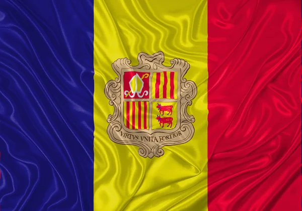 Rippled flag Andorra — Stock Photo, Image