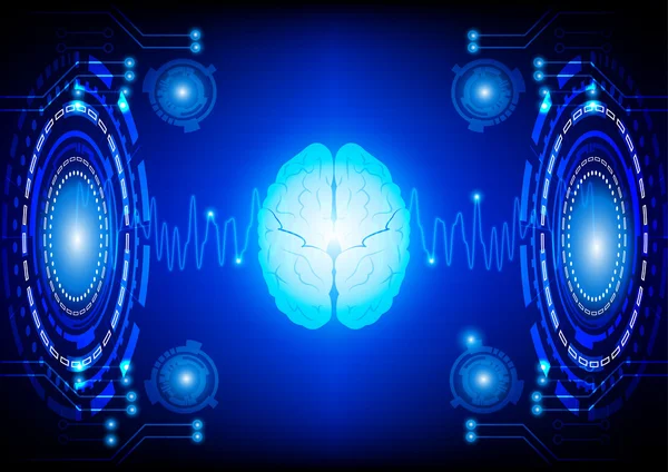 Astratto digitale cervello tecnologia concetto sfondo vettore — Vettoriale Stock