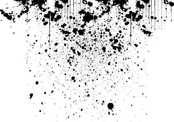 Vektor Splatter gemaltes Detail in schwarz über weißem Hintergrund — Stockvektor