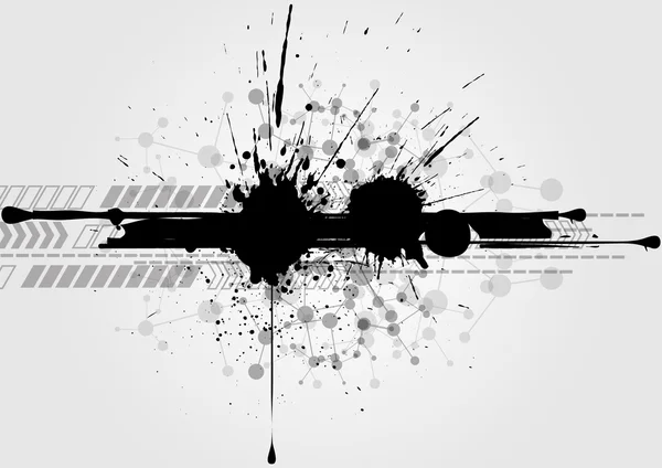 Abstract splatter on technology background. illustration vector — Stock Vector