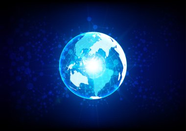 soyut küresel ağ teknoloji kavramı. şekil vecto