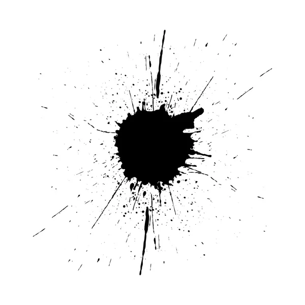 Splatter vettore sfondo di colore nero. illusione — Vettoriale Stock
