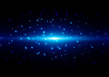 Işık ve mavi arka plan üzerinde yıldız soyut. şekil vecto