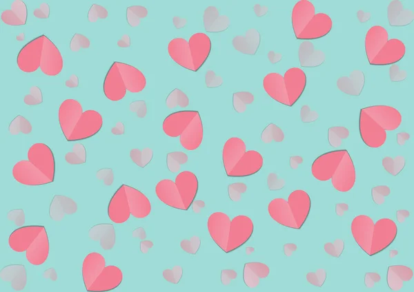 Фон День Святого Валентина Векторная Иллюстрация Бумажные Сердечки — стоковый вектор