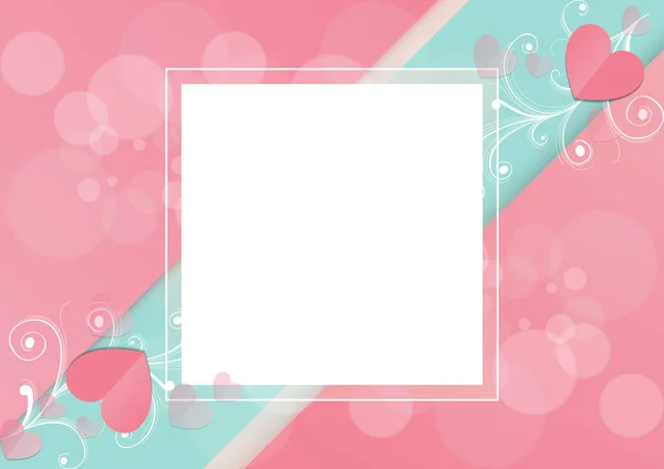 Valentine Day Concept Background Vector Illustration Paper Hearts Cute Love — Stock Vector