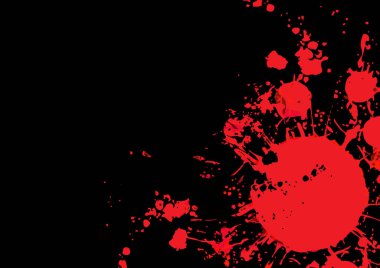 Siyah renk arkaplan tasarımında soyut vektör kırmızı renk sıçraması. illüstrasyon vektör tasarımı.