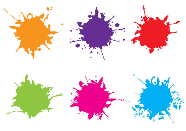 vector colorful paint splatter set background,paint splash set.vector illustration design.