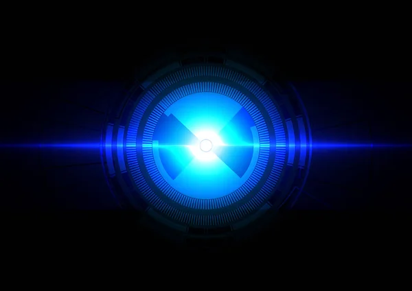 Technologie Abstraite Avec Effet Cercle Bleu Clair Sur Fond Bleu — Image vectorielle