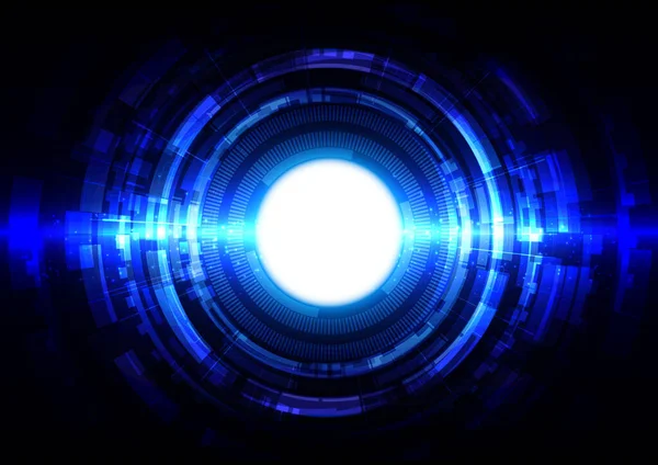 Abstract Vector Technologie Blauw Licht Met Cirkel Technology Concept Design — Stockvector