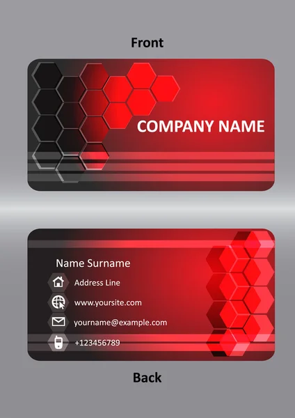 Abstract  business red card template — Stock Vector