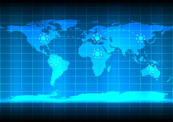 Abstrahuj pozadí světa mapa komunikační technologie — Stockový vektor