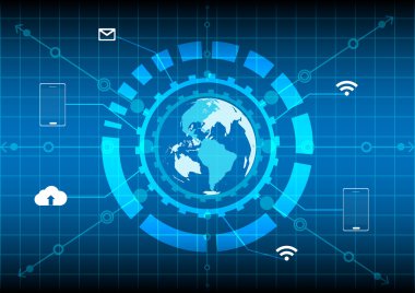 Abstrack arka plan dünya dijital teknoloji