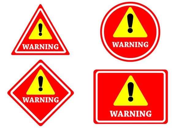 Zeichen Warnung rote Farbe isoliert — Stockvektor