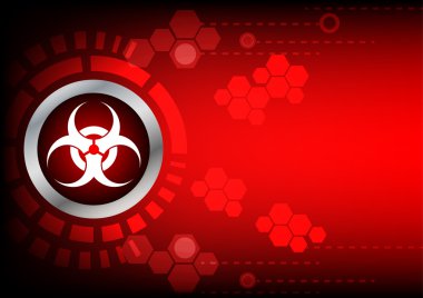 Abstrack  bio hazard technology on red color background clipart
