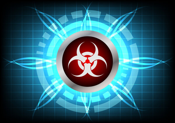 современные технологии биологической опасности кнопки и световой эффект на голубой bac
