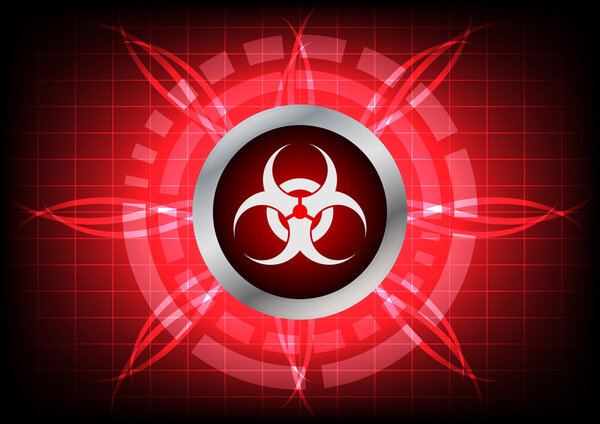 Кнопка биологической опасности и световой эффект на красную спину
